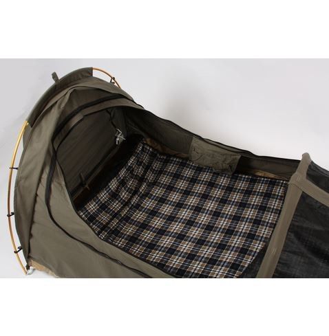 Tenda per due persone di campeggio dello Swag della tela con il pavimento del PVC di griglia 450GSM/finestra della maglia