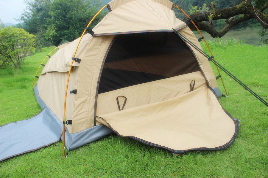 Tenda per due persone di campeggio dello Swag della tela con il pavimento del PVC di griglia 450GSM/finestra della maglia