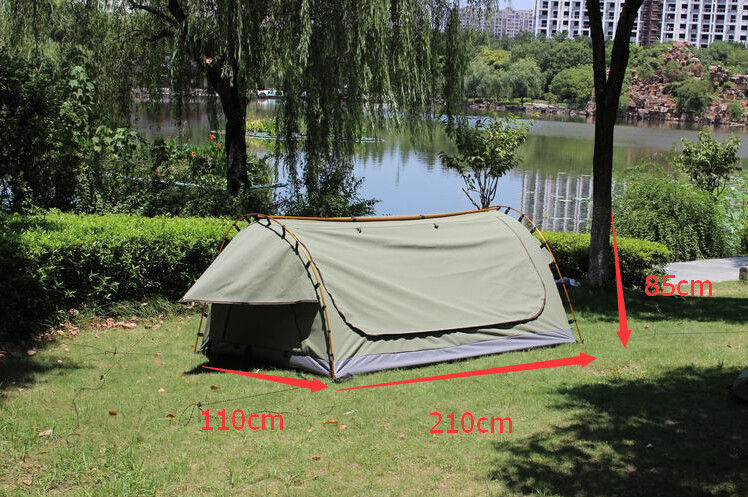 Tenda dello Swag dell'uomo di Famliy 2 della tela, tenda della borsa dello Swag della chiusura lampo di YKK con Palo di alluminio