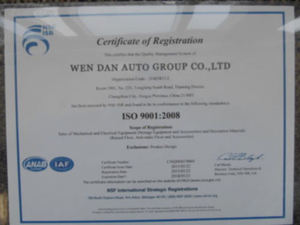 Porcellana Zangoo Auto Group Co., Ltd Certificazioni
